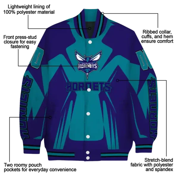 personalized charlotte hornets spider mark teal varsity jacket new arrival.webp