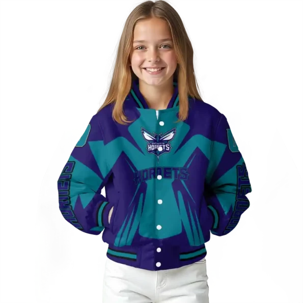 personalized charlotte hornets spider mark teal varsity jacket top rated.webp