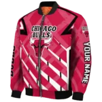 personalized chicago bulls chevron angles red bomber jacket best selling