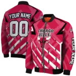 personalized chicago bulls chevron angles red bomber jacket best selling