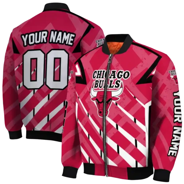 personalized chicago bulls chevron angles red bomber jacket fashion forward