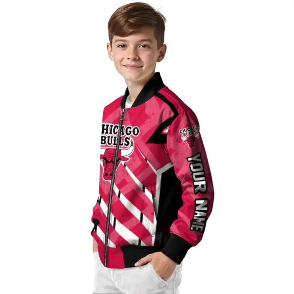 personalized chicago bulls chevron angles red bomber jacket trendy