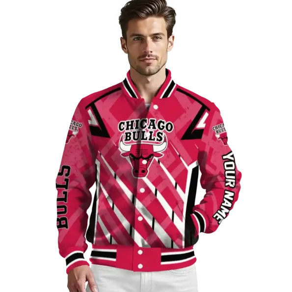 personalized chicago bulls chevron angles red varsity jacket high quality.webp