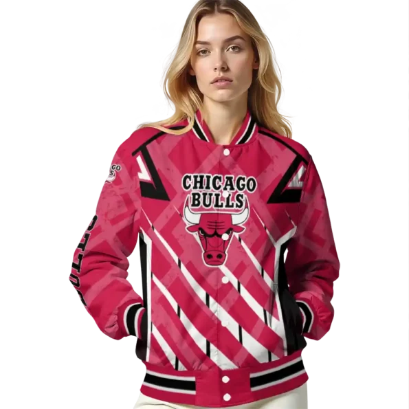personalized chicago bulls chevron angles red varsity jacket latest model.webp