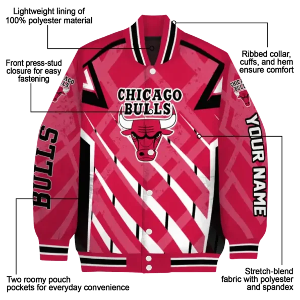 personalized chicago bulls chevron angles red varsity jacket new arrival.webp