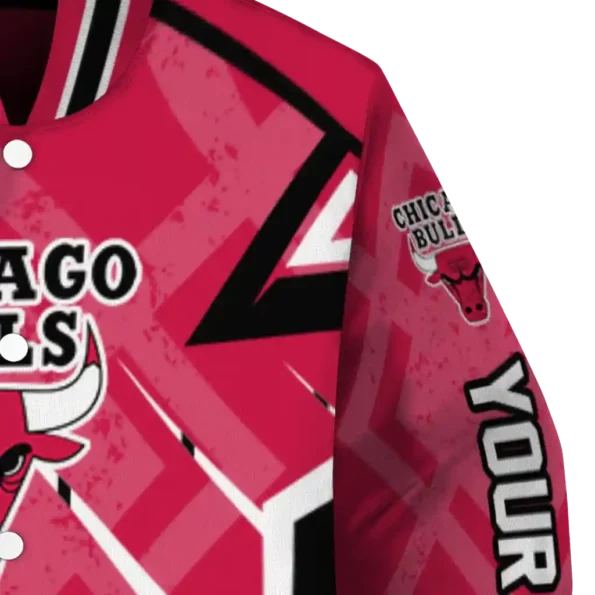 personalized chicago bulls chevron angles red varsity jacket premium grade.webp