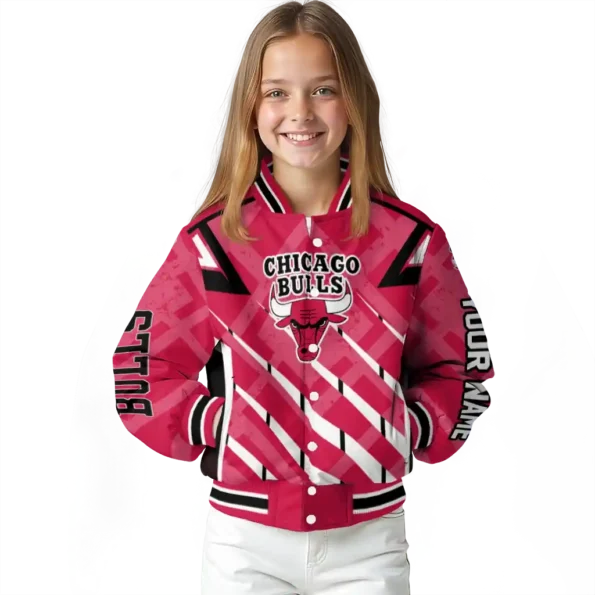 personalized chicago bulls chevron angles red varsity jacket top rated.webp
