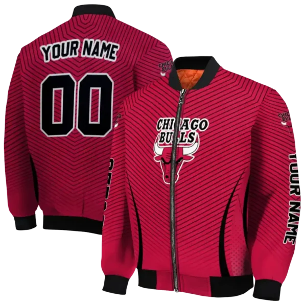 personalized chicago bulls chevron arrow red bomber jacket fashion forward