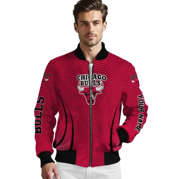 personalized chicago bulls chevron arrow red bomber jacket high quality