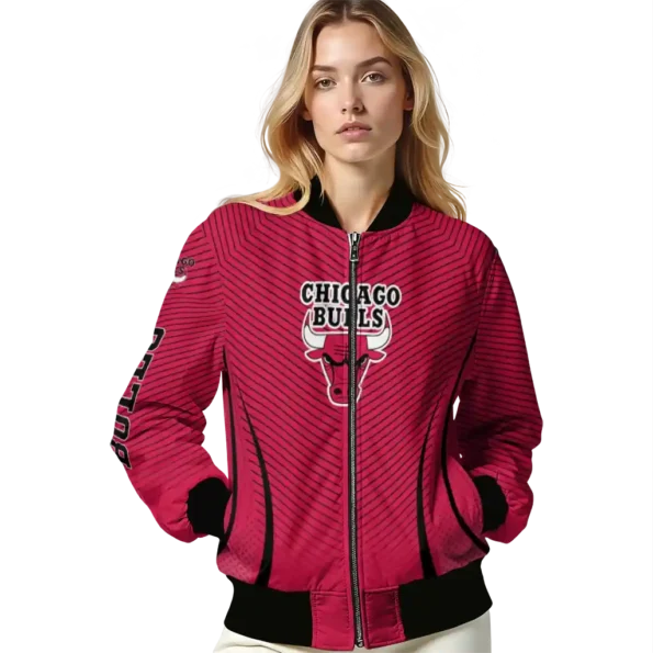 personalized chicago bulls chevron arrow red bomber jacket latest model