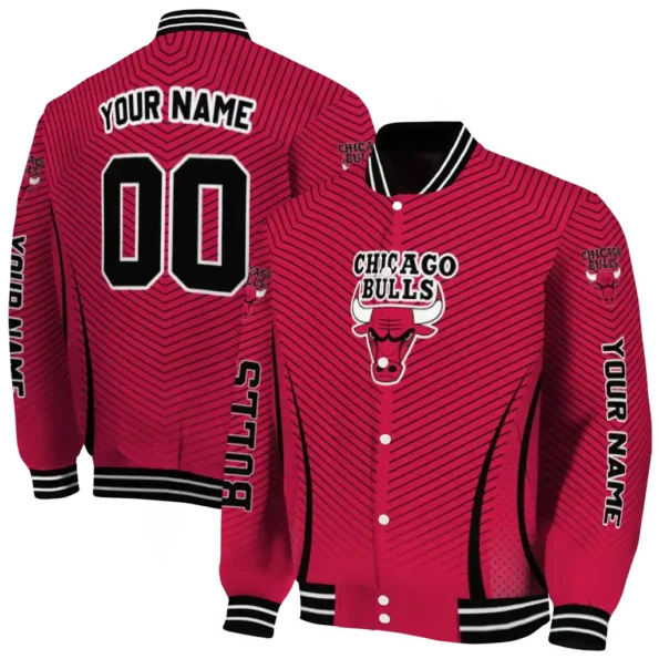 personalized chicago bulls chevron arrow red varsity jacket fashion forward.webp