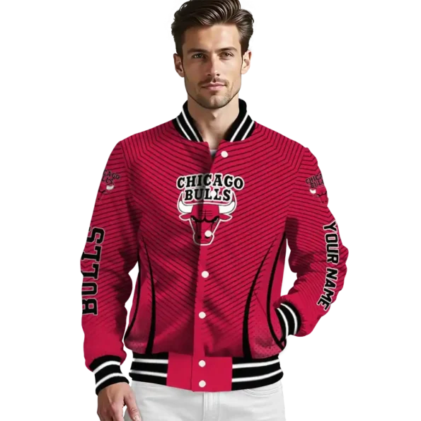 personalized chicago bulls chevron arrow red varsity jacket high quality.webp