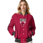personalized chicago bulls chevron arrow red varsity jacket best selling.webp