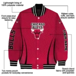 personalized chicago bulls chevron arrow red varsity jacket best selling.webp