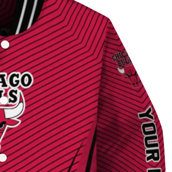 personalized chicago bulls chevron arrow red varsity jacket premium grade.webp