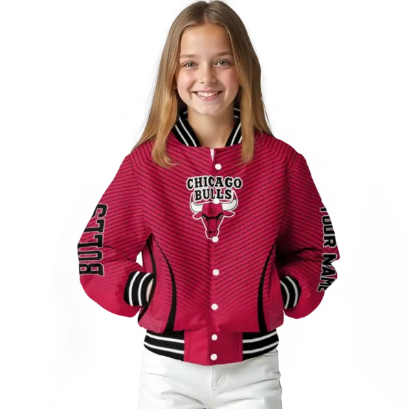 personalized chicago bulls chevron arrow red varsity jacket top rated.webp