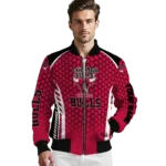 personalized chicago bulls hexagon grid red bomber jacket best selling