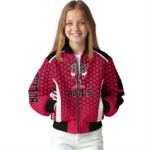 personalized chicago bulls hexagon grid red bomber jacket best selling