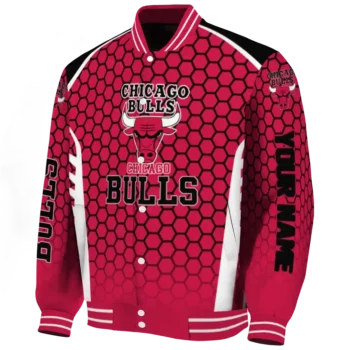 personalized chicago bulls hexagon grid red varsity jacket best selling.webp