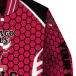 personalized chicago bulls hexagon grid red varsity jacket best selling.webp