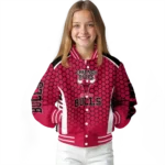 personalized chicago bulls hexagon grid red varsity jacket best selling.webp