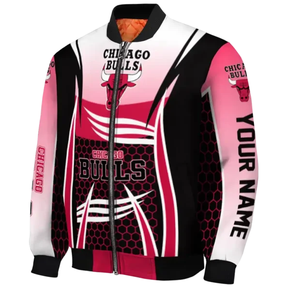 personalized chicago bulls mesh effect red black bomber jacket best selling