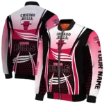 personalized chicago bulls mesh effect red black bomber jacket best selling
