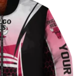 personalized chicago bulls mesh effect red black bomber jacket best selling