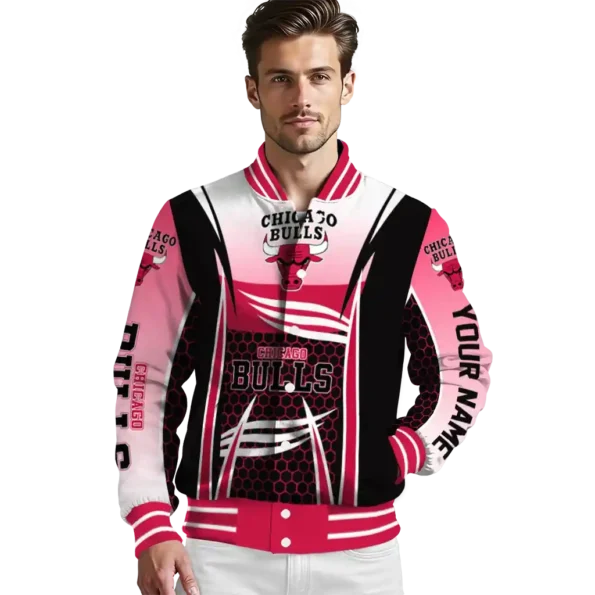 personalized chicago bulls mesh effect red black varsity jacket high quality.webp