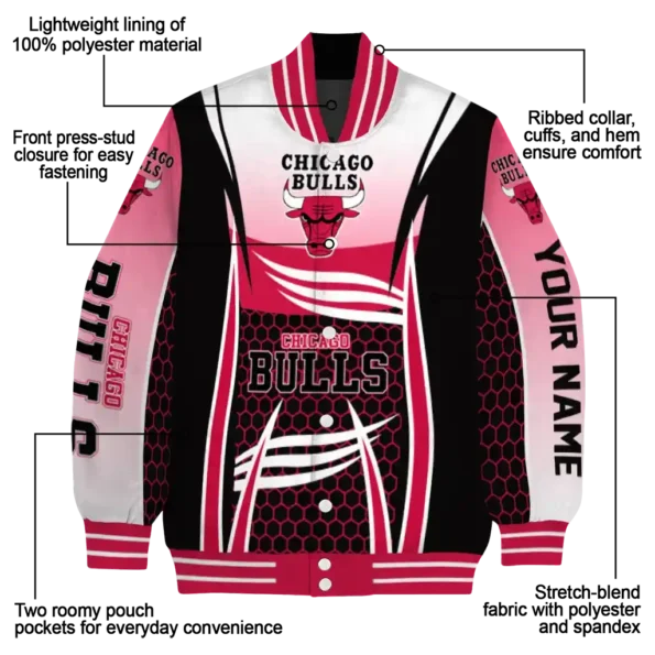 personalized chicago bulls mesh effect red black varsity jacket new arrival.webp