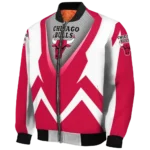 personalized chicago bulls v stripes red white bomber jacket best selling