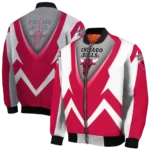 personalized chicago bulls v stripes red white bomber jacket best selling