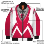 personalized chicago bulls v stripes red white bomber jacket best selling