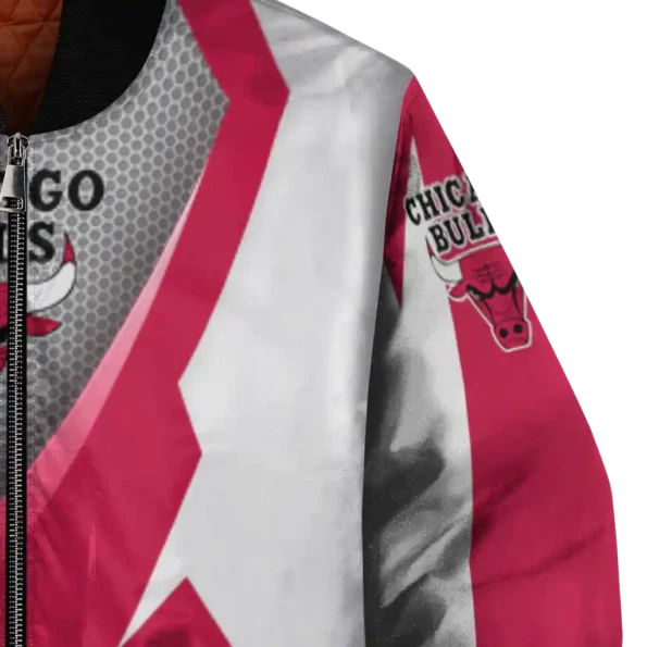 personalized chicago bulls v stripes red white bomber jacket premium grade