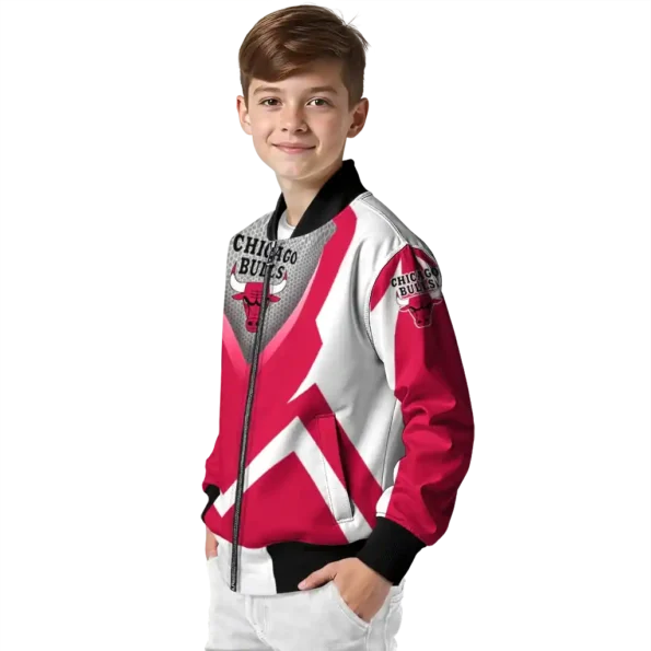 personalized chicago bulls v stripes red white bomber jacket trendy
