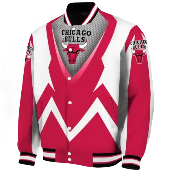 personalized chicago bulls v stripes red white varsity jacket best selling.webp