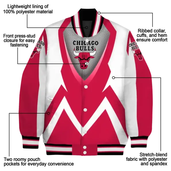personalized chicago bulls v stripes red white varsity jacket new arrival.webp