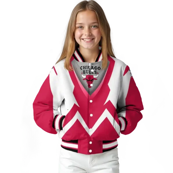 personalized chicago bulls v stripes red white varsity jacket top rated.webp