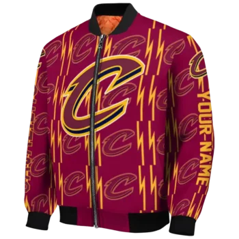 personalized cleveland cavaliers bolt stripe wine bomber jacket best selling