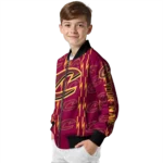 personalized cleveland cavaliers bolt stripe wine bomber jacket best selling