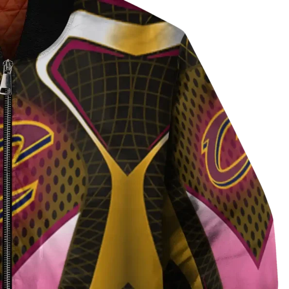 personalized cleveland cavaliers mesh chest black bomber jacket premium grade