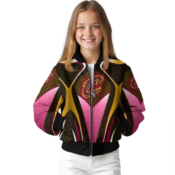 personalized cleveland cavaliers mesh chest black bomber jacket top rated