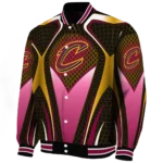personalized cleveland cavaliers mesh chest black varsity jacket best selling.webp