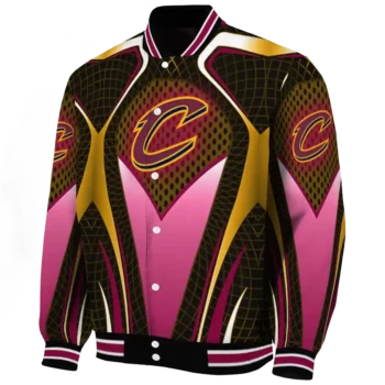 personalized cleveland cavaliers mesh chest black varsity jacket best selling.webp