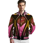 personalized cleveland cavaliers mesh chest black varsity jacket best selling.webp