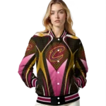 personalized cleveland cavaliers mesh chest black varsity jacket best selling.webp