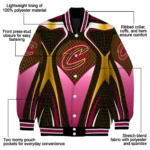 personalized cleveland cavaliers mesh chest black varsity jacket best selling.webp