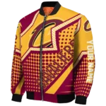 personalized cleveland cavaliers star burst wine bomber jacket best selling