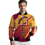 personalized cleveland cavaliers star burst wine bomber jacket best selling
