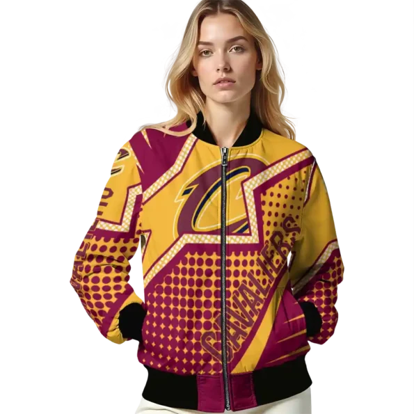 personalized cleveland cavaliers star burst wine bomber jacket latest model
